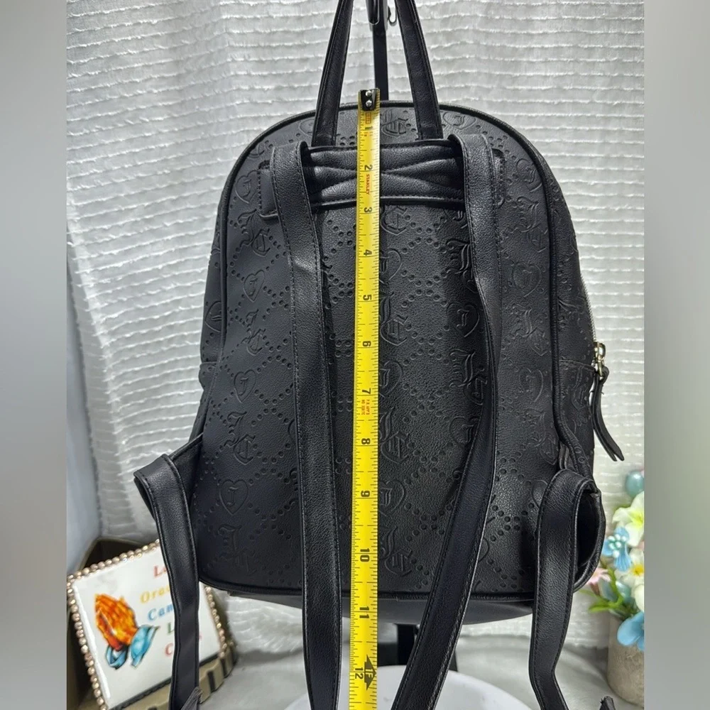 (E4) Juicy Couture Black Backpack with Gold Accents - Picture 4 of 16